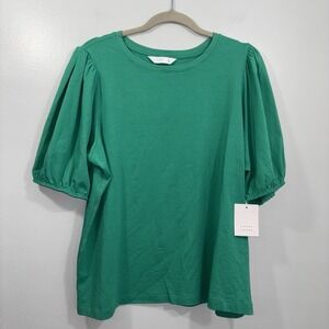 LC Lauren Conrad Green Bubble Sleeve Blouse Size XXL New With Tags Fall/Xmas
